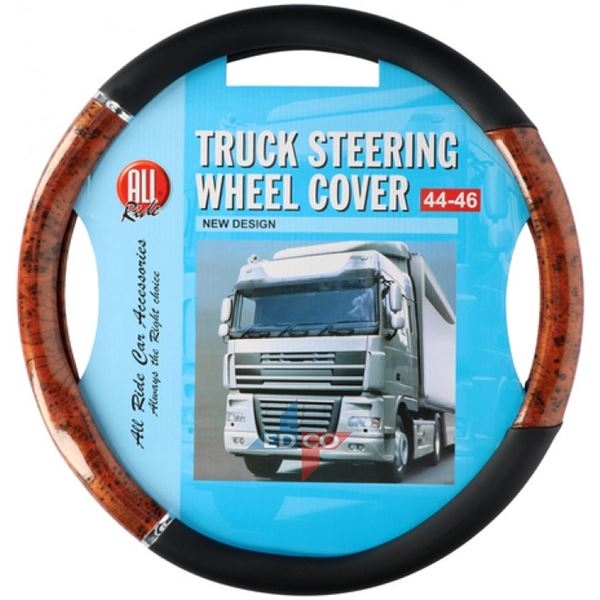 DISCONTINUED ALL RIDE DARK WOOD/BLACK STEERING WHEEL COVER 44-46CM