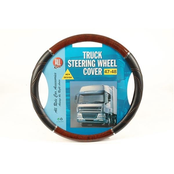Discontinued All Ride Dark Wood/Black Steering Wheel Cover 47-48cm