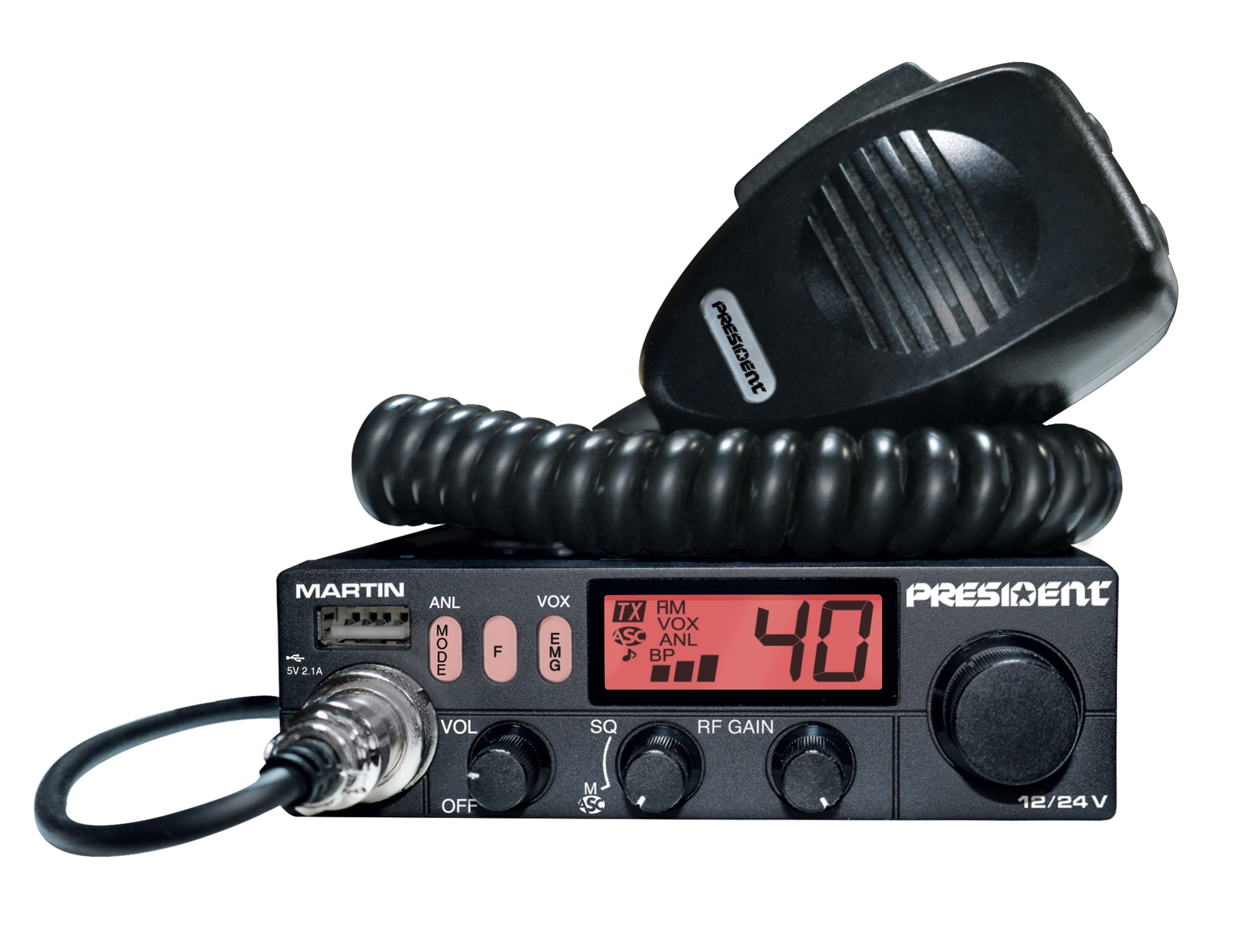 Discounted President Martin 12/24V AM/FM CB Transceiver