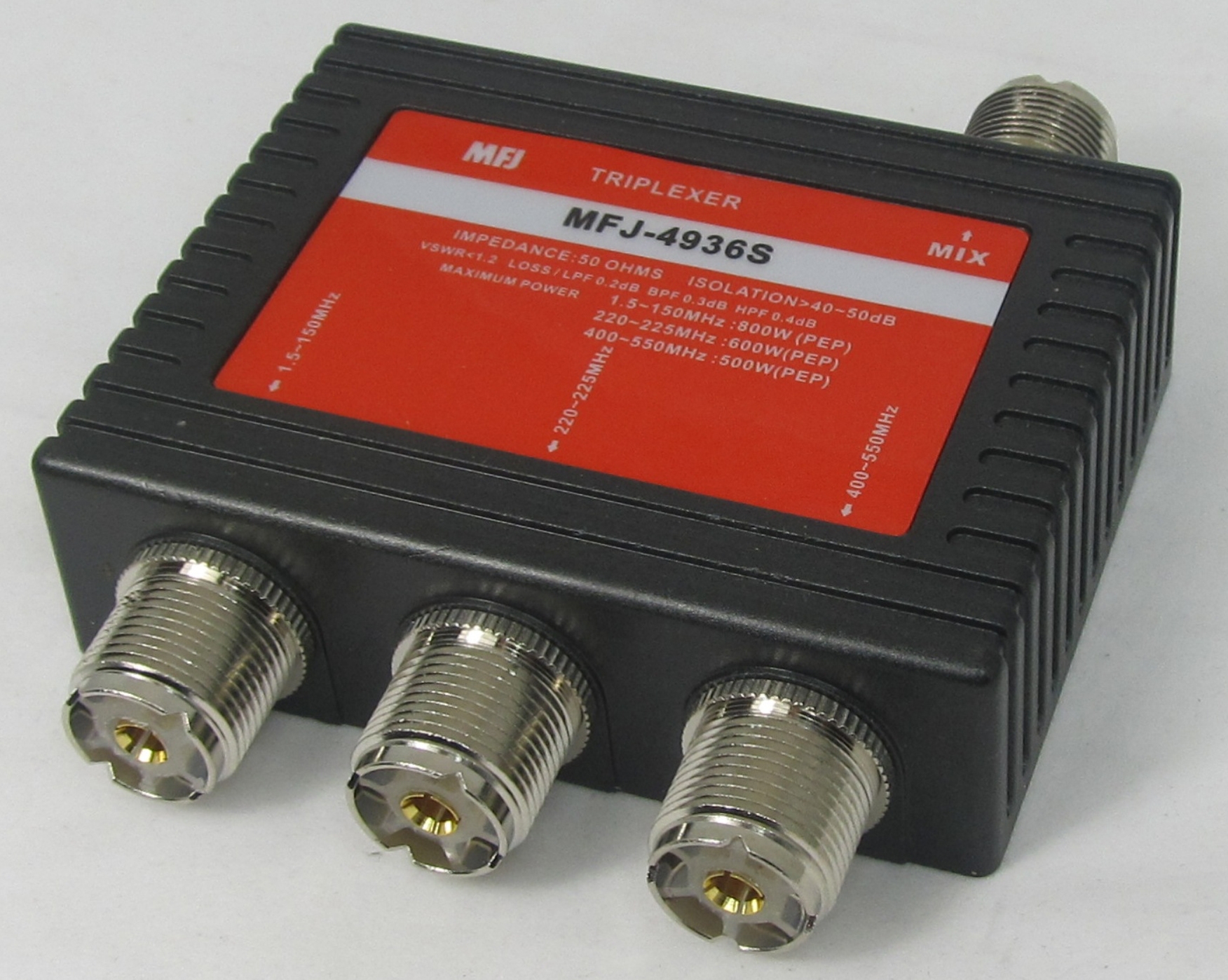 MFJ-4936S* - 1.6-VHF/220Mhz/UHF Triplexer-SO-239