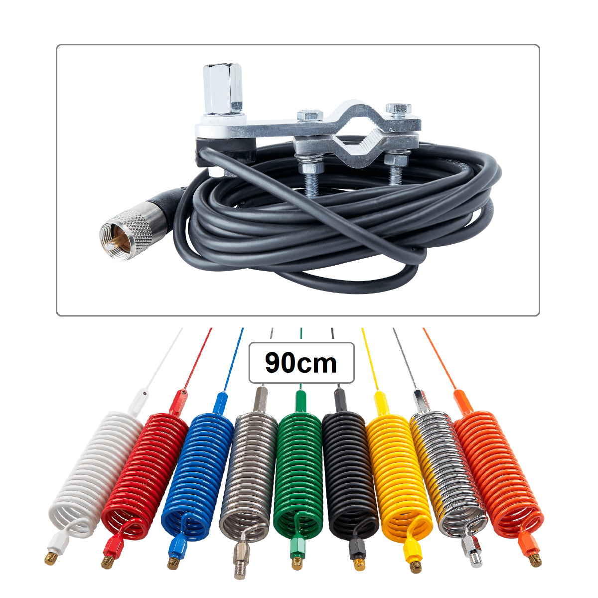 Springer CB Antenna (90 cm) + Mirror Mount Kit