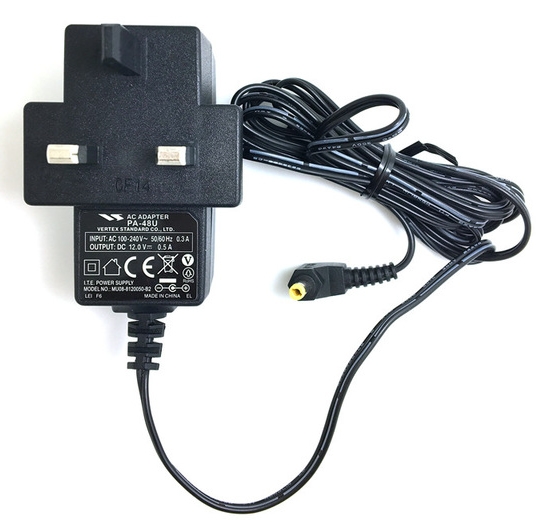 Yaesu PA-48U power supply - Input 100-240Vac, Output 12Vdc @ 500mA