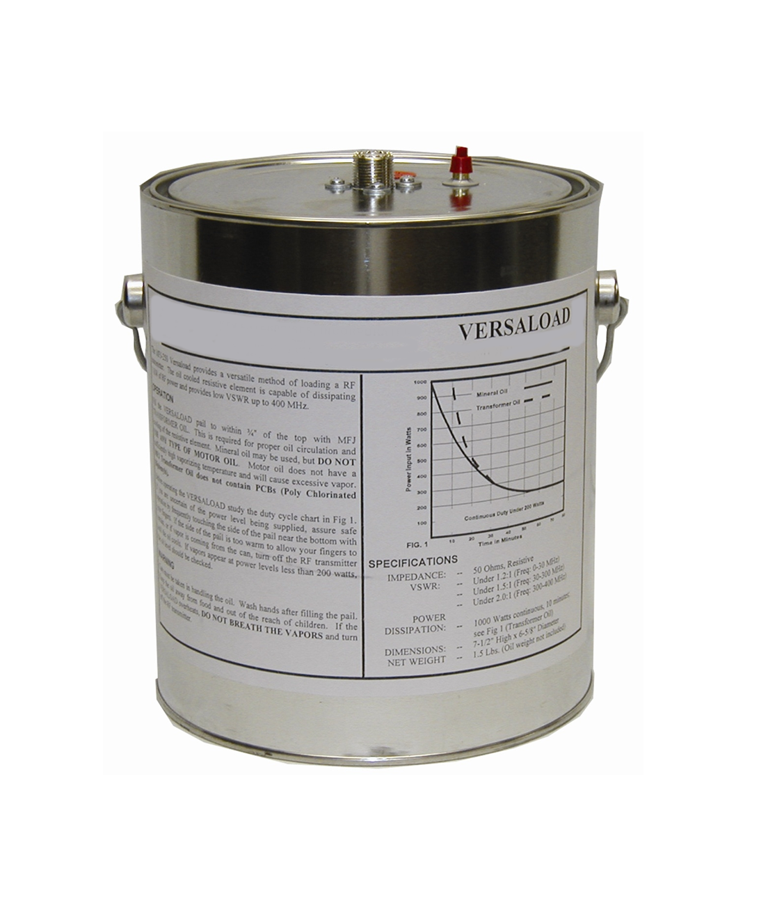 Discontinued Vectronics VEC-554X - Wet DL,1500W,0-400Mhz, no oil